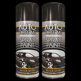 2X Auto Extreme Pro Satin Black Spray Paint 400ml Spray Paint